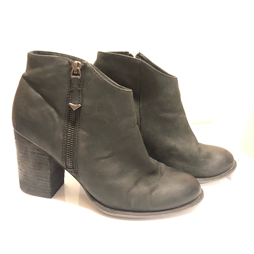 Aldo Black Leather Ankle Booties - Rusova